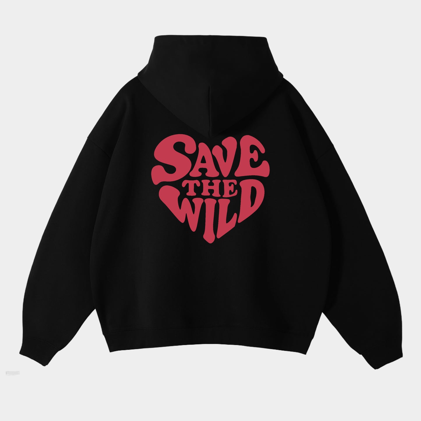 HOODIE "SAVETHEWILD" BLACK/RED