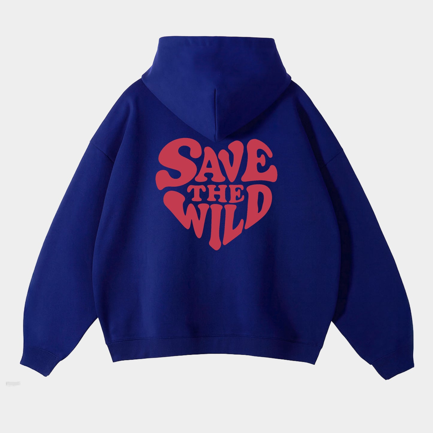 HOODIE "SAVETHEWILD" BLUE/RED