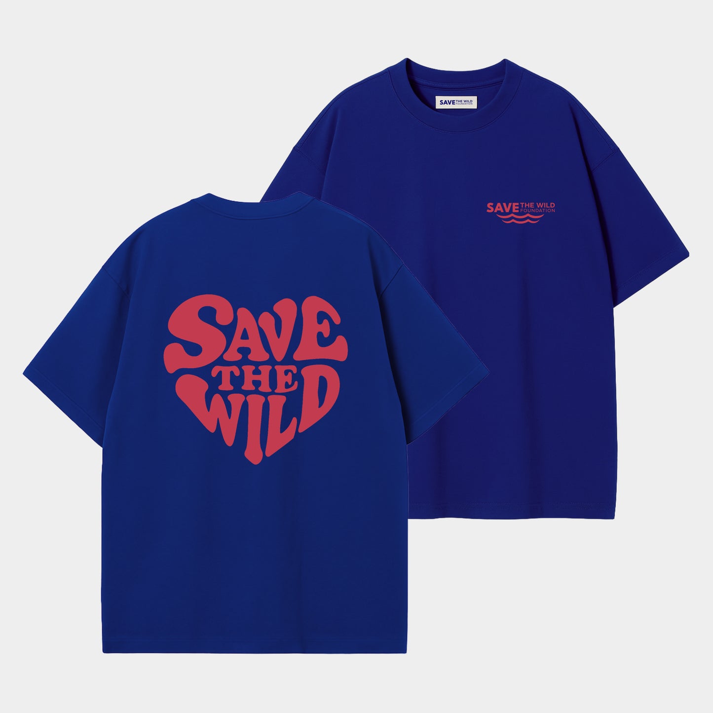 T-SHIRT "SAVETHEWILD" BLUE/RED