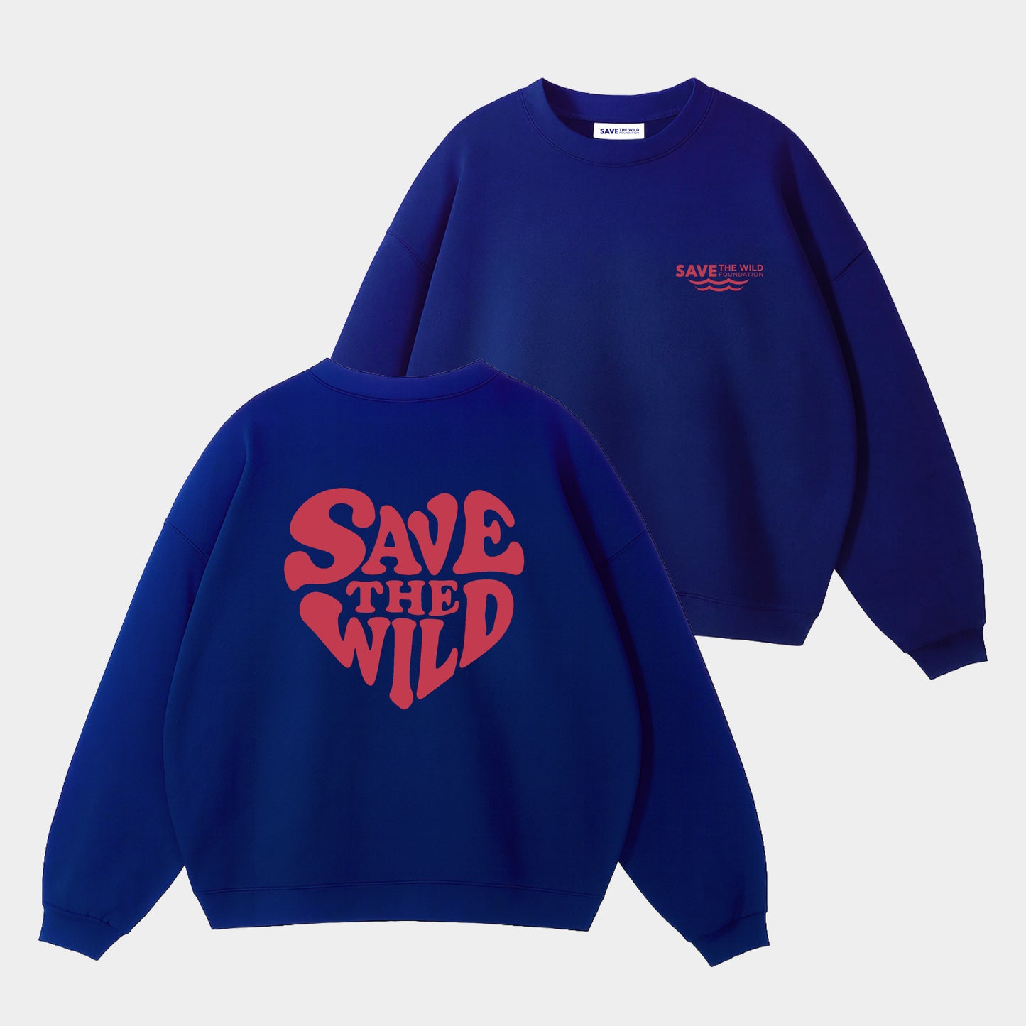 SWEATER "SAVETHEWILD" BLUE/RED