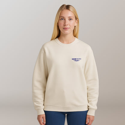SWEATER "SAVETHEWILD" BEIGE/BLUE