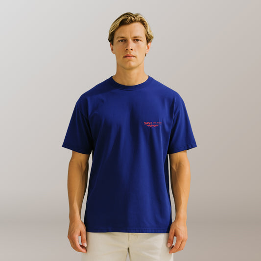 T-SHIRT "SAVETHEWILD" BLUE/RED