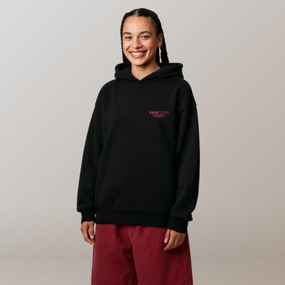 HOODIE "SAVETHEWILD" BLACK/RED