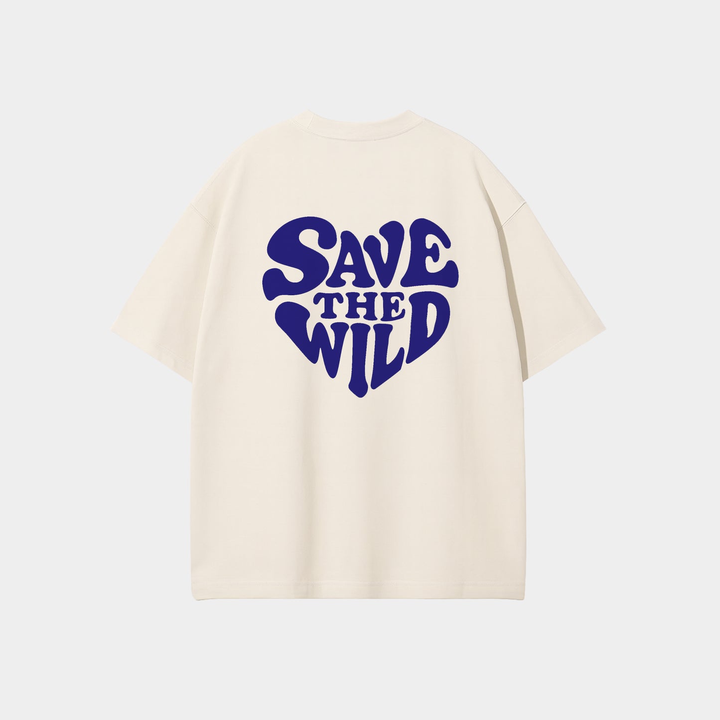 T-SHIRT "SAVETHEWILD" BEIGE/BLUE