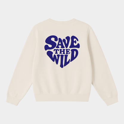 SWEATER "SAVETHEWILD" BEIGE/BLUE
