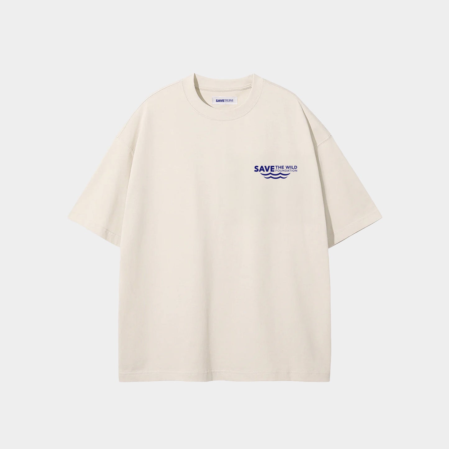 T-SHIRT "SAVETHEWILD" BEIGE/BLUE