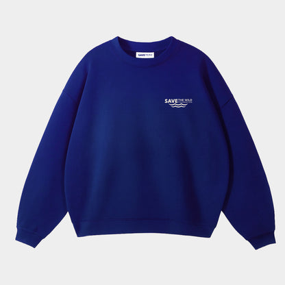 SWEATER "SAVETHEWILD" BLUE/BEIGE