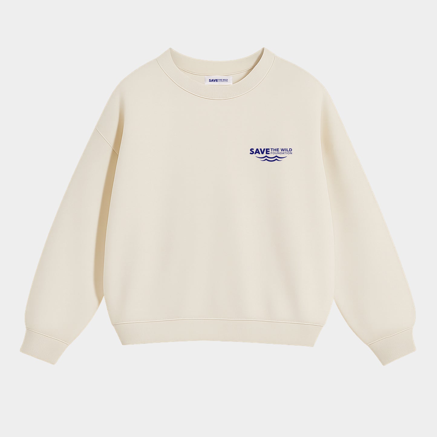 SWEATER "SAVETHEWILD" BEIGE/BLUE
