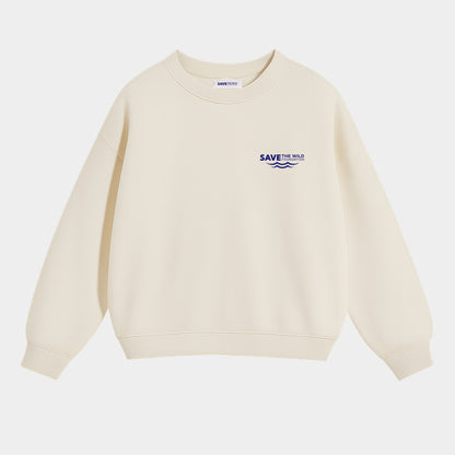 SWEATER "SAVETHEWILD" BEIGE/BLUE