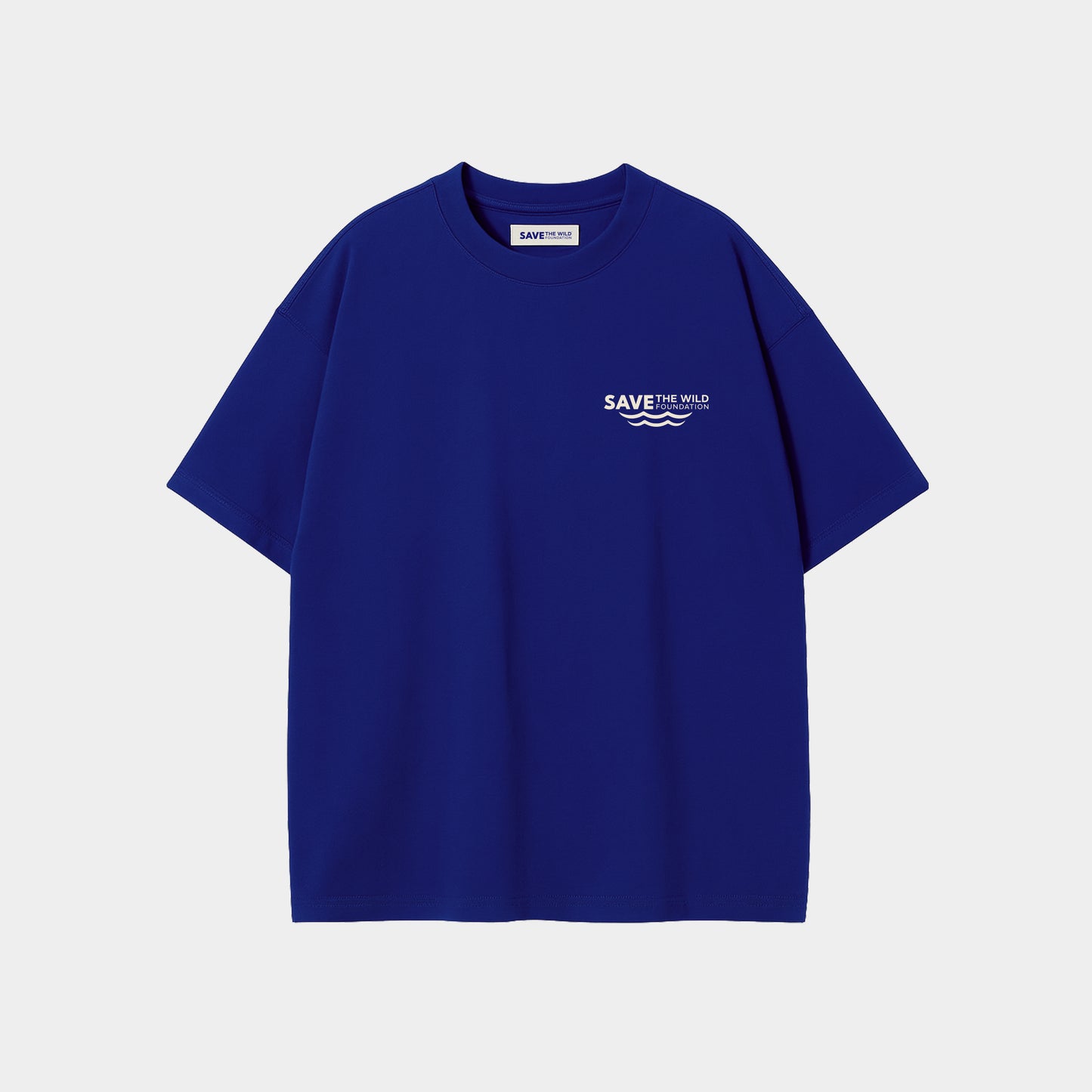 T-SHIRT "SAVETHEWILD" BLUE/BEIGE